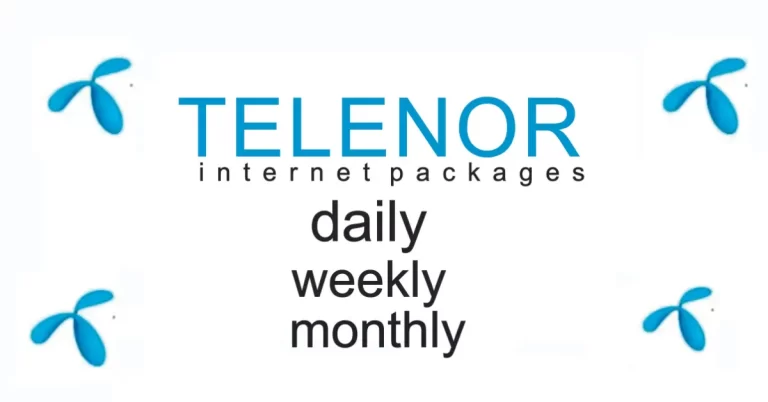Telenor Internet Packages daily, weekly, 15 days, and monthly