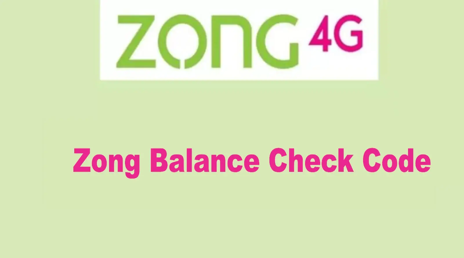 ZONG balance check code